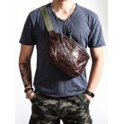 Men's Retro Leather Chest Messenger Shoulder Bag