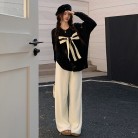 Thin Bow Hole Sweater Fashion Loose