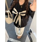 Thin Bow Hole Sweater Fashion Loose