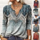 Women's Long Sleeve Printed Ethnic Fashion T-shirt