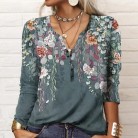 Women's Long Sleeve Printed Ethnic Fashion T-shirt