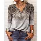 Women's Long Sleeve Printed Ethnic Fashion T-shirt