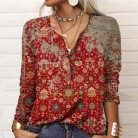 Women's Long Sleeve Printed Ethnic Fashion T-shirt