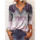 Women's Long Sleeve Printed Ethnic Fashion T-shirt