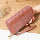 Women's Fashion Double Zip Stone Print Money Clip