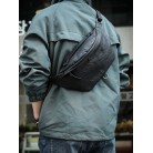 Leather Chest Bag Leather Men's Angled Shoulders