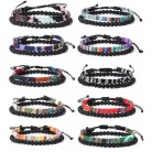 Men's Lava Volcanic Rock Bohemian Woven Bracelet Combination