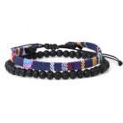 Men's Lava Volcanic Rock Bohemian Woven Bracelet Combination