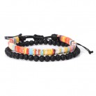 Men's Lava Volcanic Rock Bohemian Woven Bracelet Combination