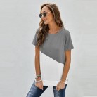 Women's Fashion Simple Casual Round Neck Pullover Short Sleeve