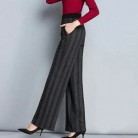 High Waist Draped Striped Wide Leg Pants