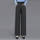 High Waist Draped Striped Wide Leg Pants