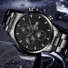 Fashion Men's Calendar Student Casual Luminous Stainless Steel Quartz Wrist Watch