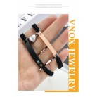 Stainless Steel Bending Brand Braided Couple Bracelet