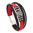 Men's Multi-layer Woven Compass Leather Bracelet