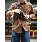 Men's Plant-tanned Cow Leather Cross-body Mobile Phone Bag