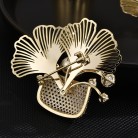 High-grade Ginkgo Leaf Flower Basket Brooch