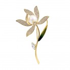 Copper Micro-set Plant Brooch Female Clothing Accessories