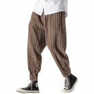 Striped Wool And Fleece Thickened Loose Chinese Style Overalls