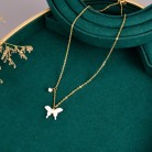 White Shell Fritillaria Butterfly Necklace