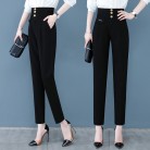 New High-waisted Draped Breasted Design Shows Thin Harun Pants For Women