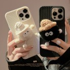 Autumn And Winter Plush Couple Coal Ball Mobile Phone Case