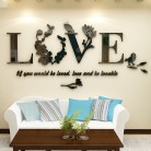 Love Wedding Room Decoration Bedside Background Acrylic Crystal Three-dimensional Wall Sticker