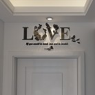 Love Wedding Room Decoration Bedside Background Acrylic Crystal Three-dimensional Wall Sticker