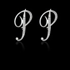 26 English Alphabet Letter Electroplated Alloy Diamond Women's Earrings