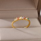 Simple And Luxurious Colored Zircon Ring Female