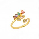 Simple And Luxurious Colored Zircon Ring Female