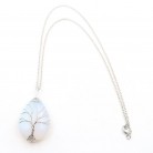 Hand-wound Teardrop Tree Of Life Pendant Necklace