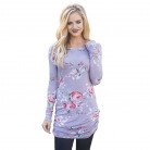 Women's Long-sleeved Printed Slim-fit Mid-length T-shirt Top