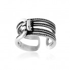 Multi-layer Line Knotting Fashion Trend Wide Face Silver Ring