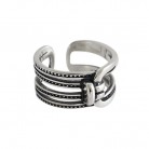 Multi-layer Line Knotting Fashion Trend Wide Face Silver Ring