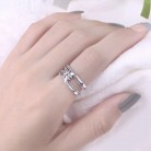 Multi-layer Line Knotting Fashion Trend Wide Face Silver Ring