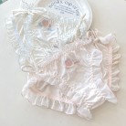 Lace-up Pure Cotton Peach Embroidered Lace Underwear For Women