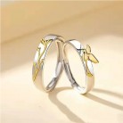 Men's And Women's Blue Eucalyptus Bird Of Prey Couple's Ring