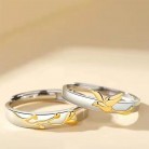 Men's And Women's Blue Eucalyptus Bird Of Prey Couple's Ring