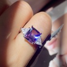 Women's Fashionable Simple Triangle Shaped Radiant Imitation Moissanite Ring