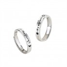 Men's And Women's Fashion Sterling Silver Simple Monogrammed Couple's Ring