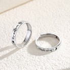 Men's And Women's Fashion Sterling Silver Simple Monogrammed Couple's Ring