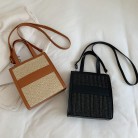 Simple New Fashion Women's Contrast Color Fashion Straw Bag