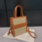 Simple New Fashion Women's Contrast Color Fashion Straw Bag