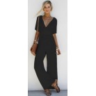 Plus Size Slimming And Wide Leg Casual Lace Up Corset Jumpsuit