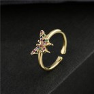 Simple And Lovely Small Butterfly Copper Plated Gold Color Retaining Ring