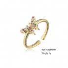 Simple And Lovely Small Butterfly Copper Plated Gold Color Retaining Ring