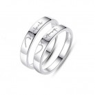 925 Silver Creative Student Heart Couple Ring ECG Ring