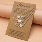 Creative Personality Stainless Steel Heart-shaped Short Necklace 3-piece Set