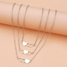 Creative Personality Stainless Steel Heart-shaped Short Necklace 3-piece Set